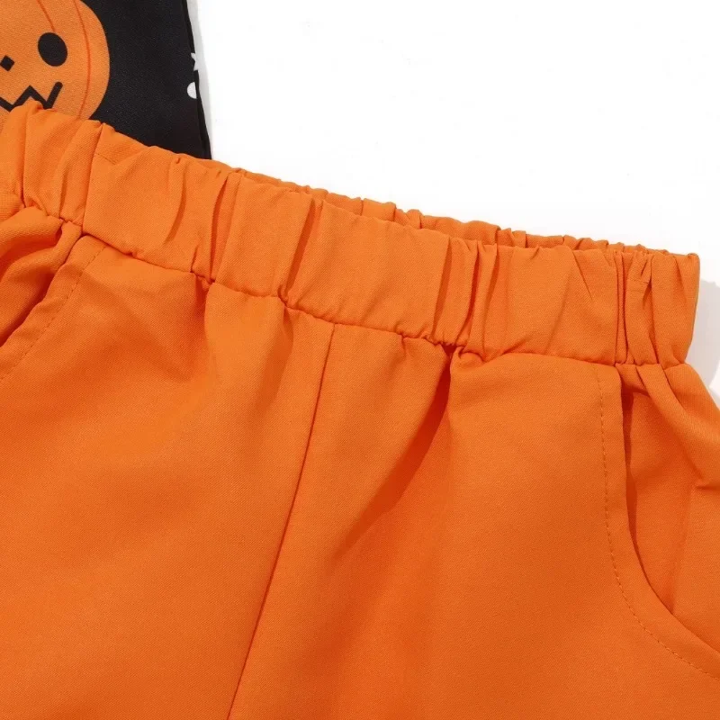 Halloween Baby Costume Kid Boy Clothes Sets Baby Gentleman Suits Pumpkin LapelT-shirt Tops+Short Pants 2Pcs Boy Clothing0-5 Ropa