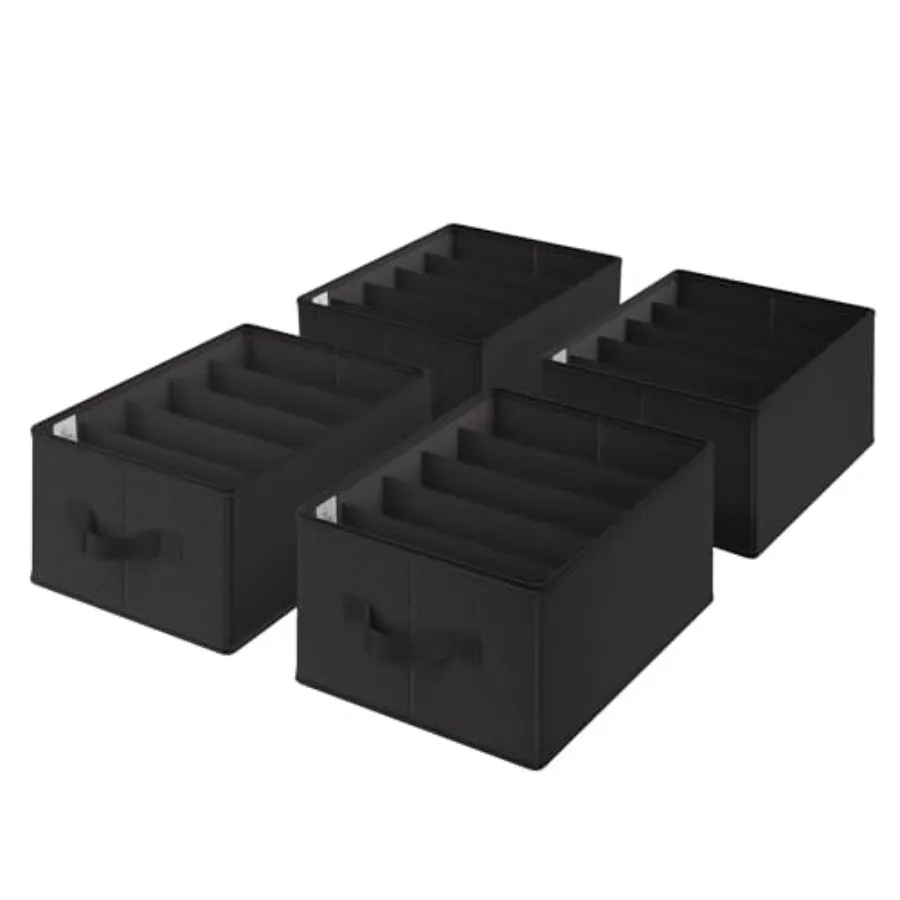 

5-Grid Drawer Organizer: Storage Bins for T-Shirts Pants Sweaters and Scarves - Clothes Storage and Divider Sets