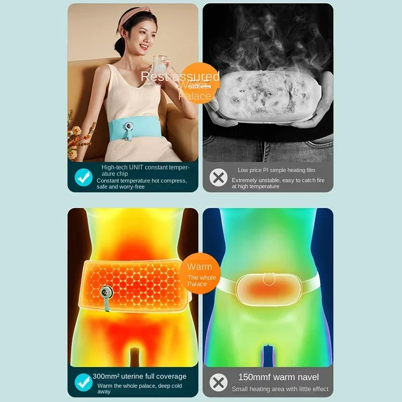 Smart warming device for the abdomen; adjustable temperature belly protector; cold and warm uterus; menstrual period savior, rel