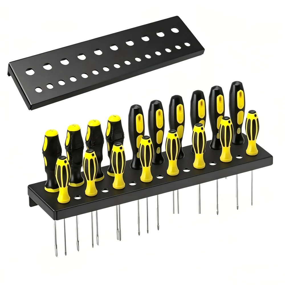 Screwdriver Holder, Wall Mount Storage Rack Organizer for Workshop, Shed, Garage, Home