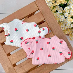 Pet Dog Shirt for Small Dogs Cute Strawberry Print Dog Clothes Fashion Puppy Sweatshirt Summer Cat Shirt Pet Vest Dog Supplies