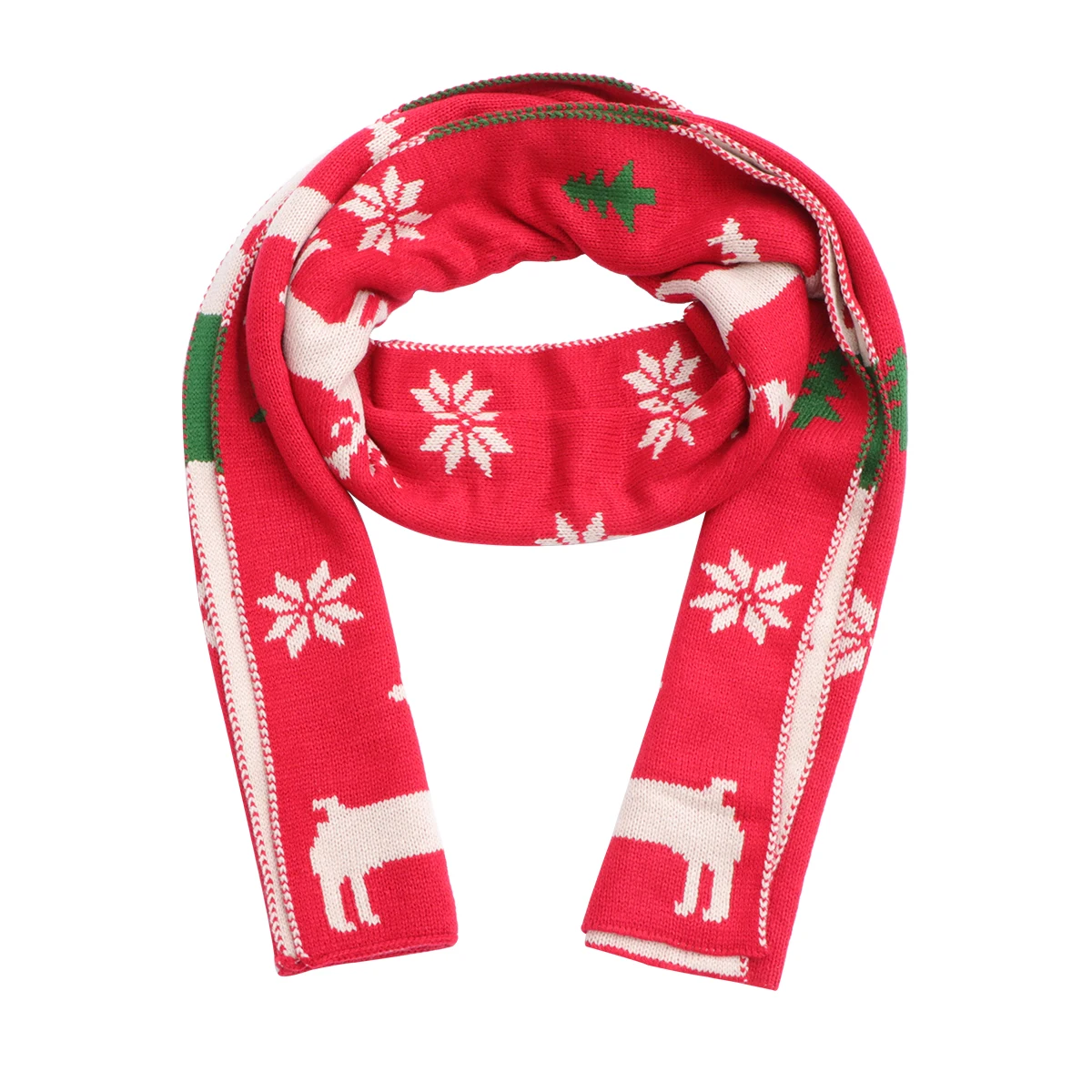 

Warm Scarf Couples Shawl Xmas Knit Knitted Christmas Decor Scarves Acrylic Fibers Neckerchief Winter