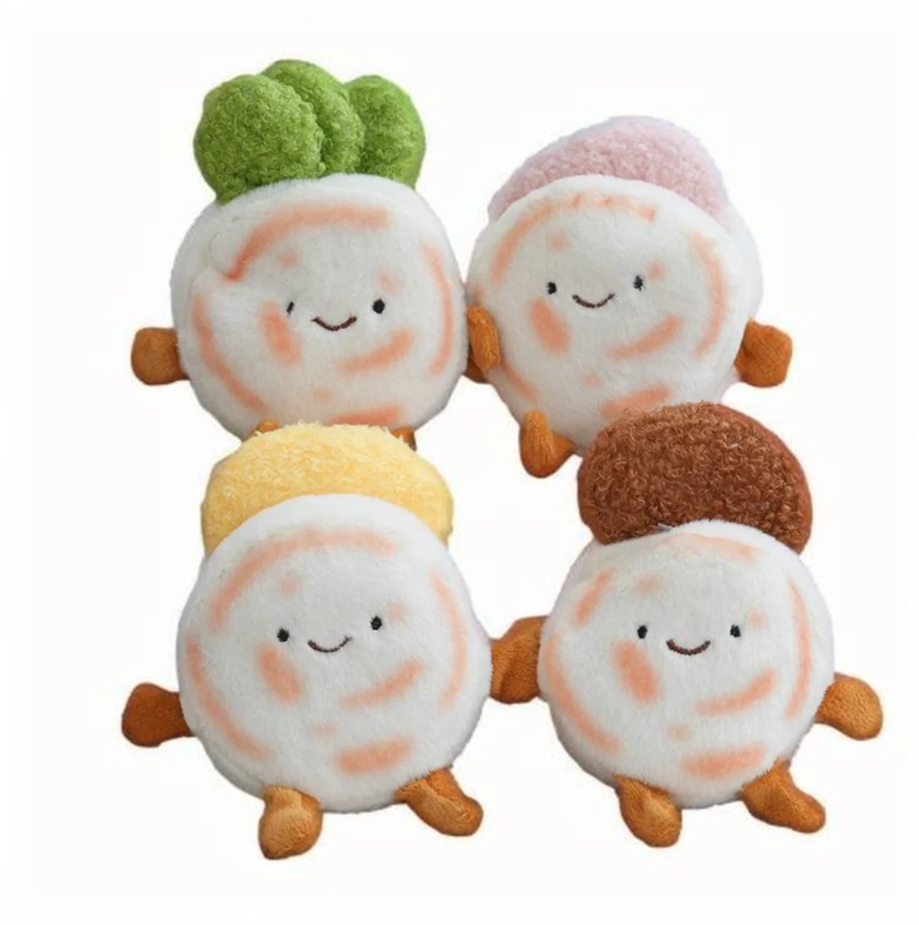 24pcs/lot new 12cm cute Hamburger-style Chinese Meat Pie plush toys keyring Egg Vegetables dolls key chain gifts wholesale