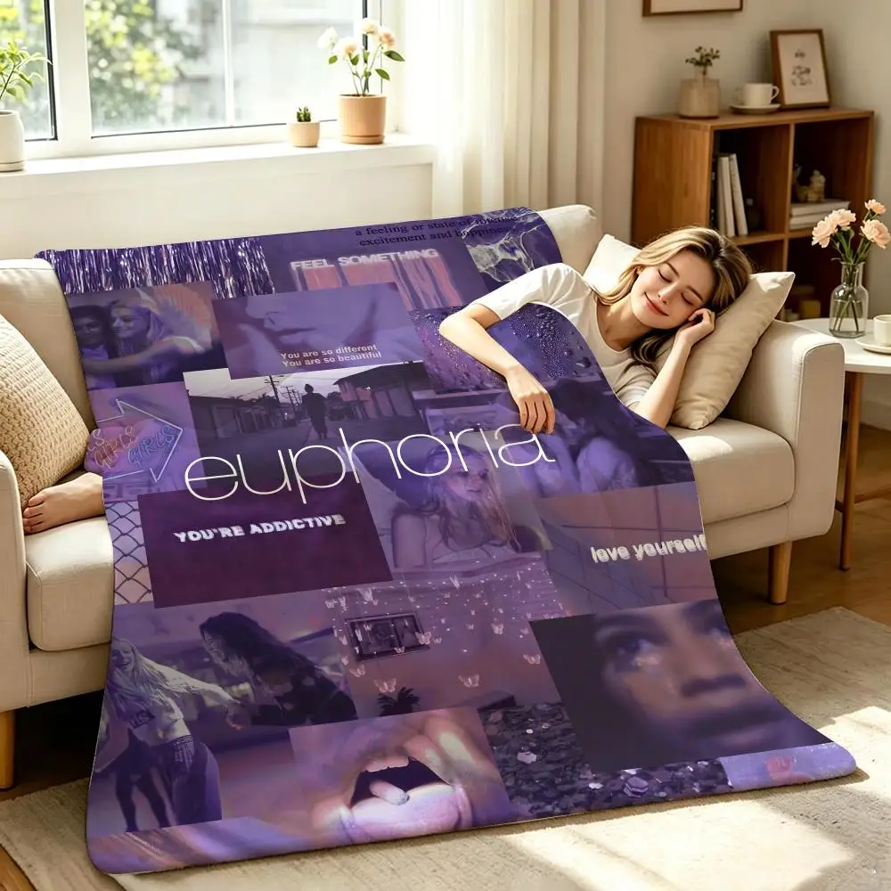 Couverture en flanelle douce et chaude Drama E-Euphoria, multi-usages pour canapé, lit, bureau, sieste