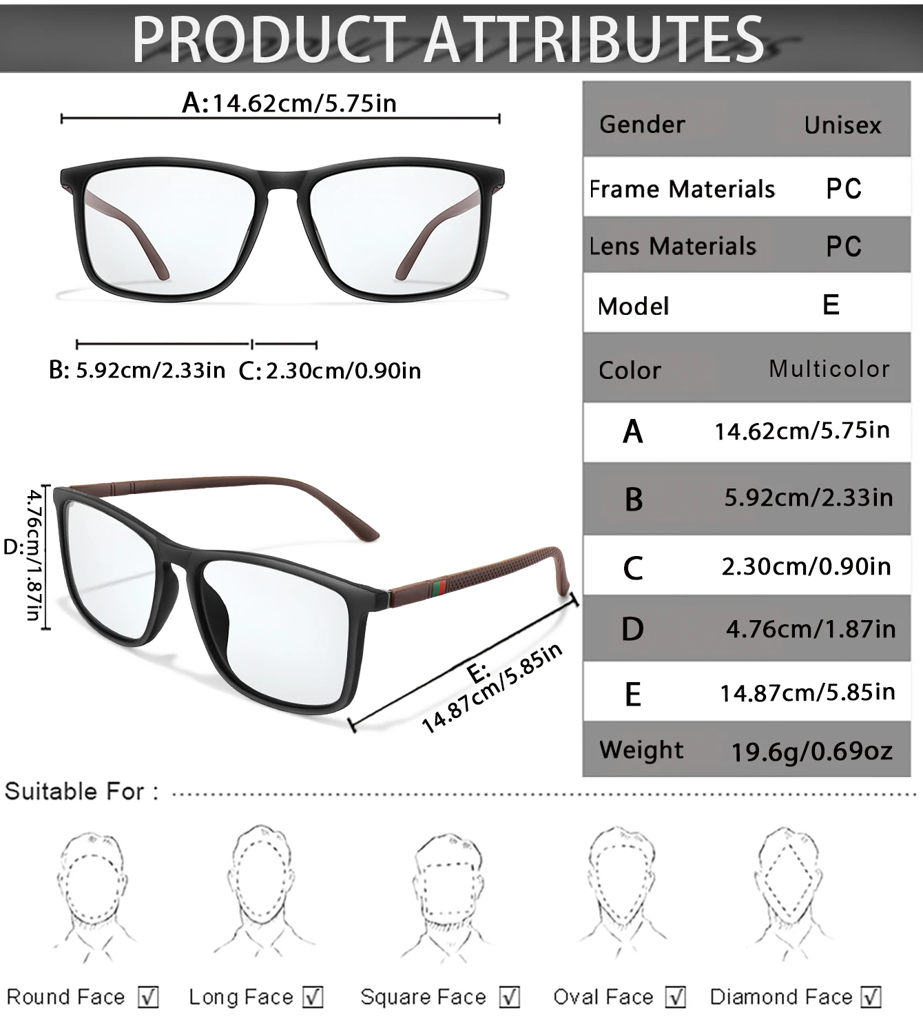 Klassische quadratische photochrome Sonnenbrille mit Etui für Damen und Herren, Outdoor-Sport, Radfahren, Baseball, bequeme Brille mit Box – Detail 2