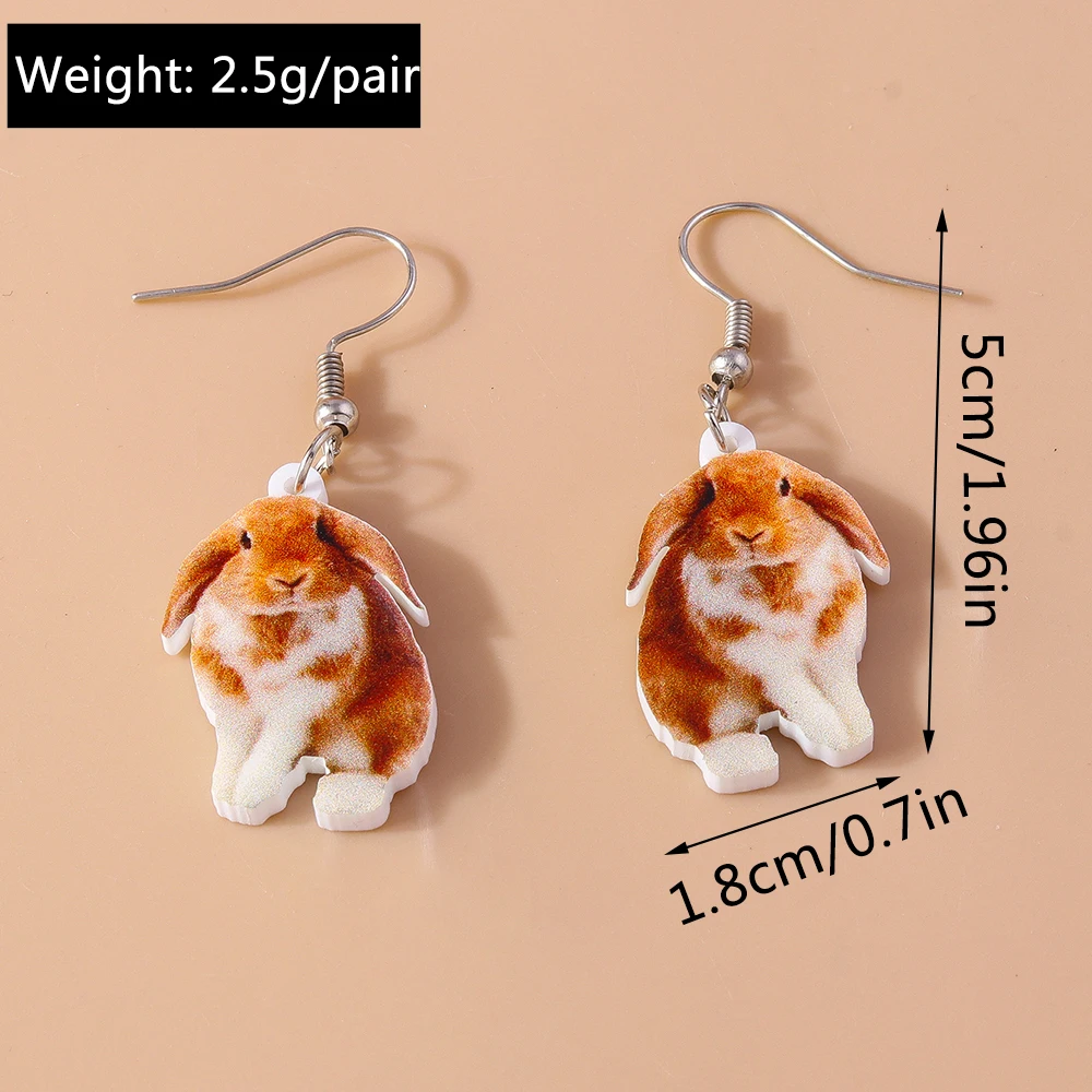 Aihua neue lustige Acryl Tier Ohrringe niedlichen Küken Maus Katze Labrador Hund Kaninchen Kuh Zebra Ohrringe für Frauen Schmuck Geschenke – Detail 13