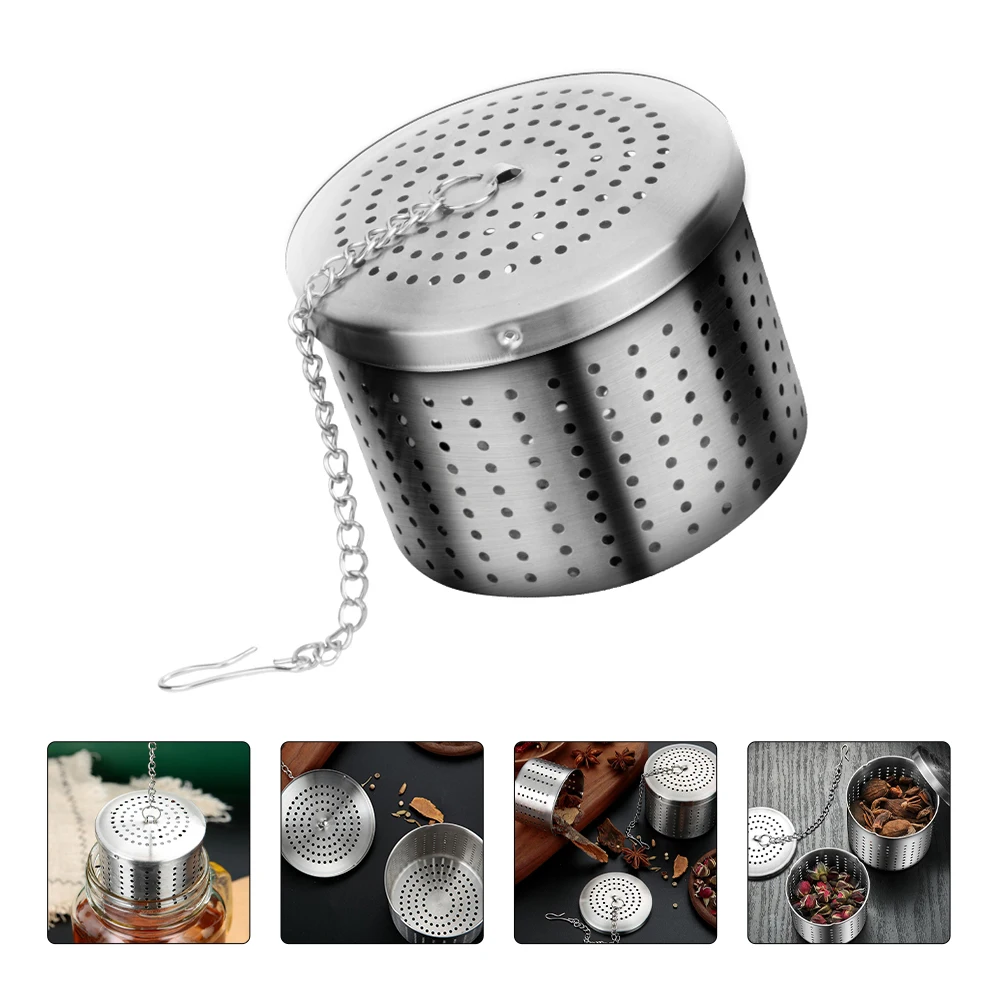 

1 pc Stainless Steel Tea Strainer Reusable Spice Filter Infuser for Tea Chinese Medicine Mini Delicate Hanging Hook Chain Design