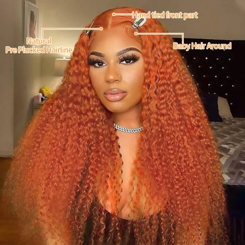 Ginger Hd Lace Wig 13x6 Human Hair 30 40 Inch Loose Deep Wig 13x4 Hd Lace Frontal Wig Water Wave Lace Front Brazilian Curly Wigs