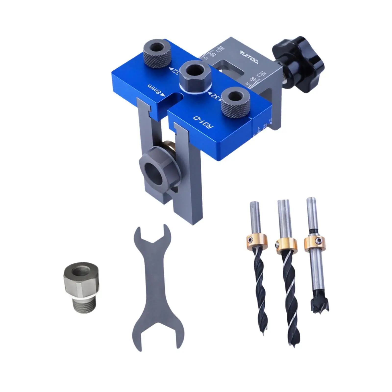 

3 in 1 Dowel Jig Drill Kit Woodwork Guides Joint Angle Tool Universal Self
