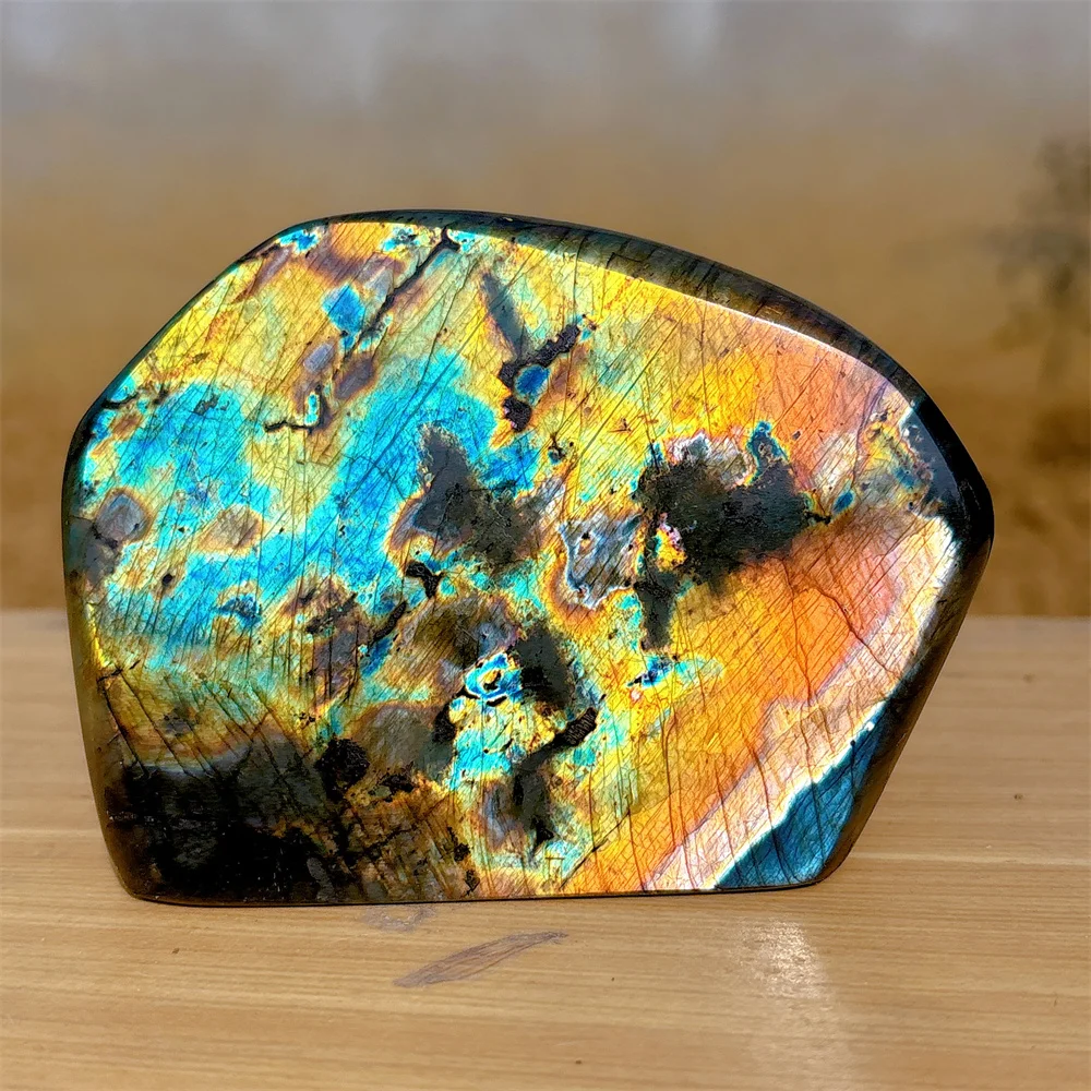 Rainbow Labradorite Free Form Natural Crystal Lucky Quartz Stone Garden Reiki Gifts Healing Energy Love Home Decoritem Room