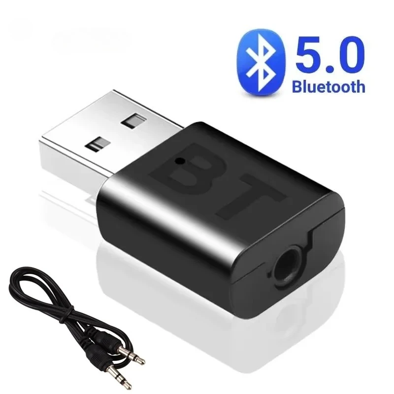 Mini Bluetooth 5.0 Audio Adapter Receiver Wireless Bluetooth Transmitter 3.5mm Jack AUX Car Stereo Music For TV Speaker Laptops