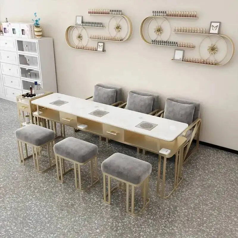 

Makeup Table Designer Beauty Professional Salon Manicure Nail Table Cleaner Auxiliary Nageltisch Salon Equipment LJ50MT