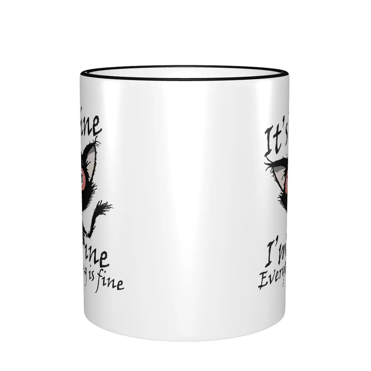 It's Fine Im Fine Everything Is Fine Funny Cat Meme Its Fine Mug Kawaii Coffee Cup Gifts For Kids Adult