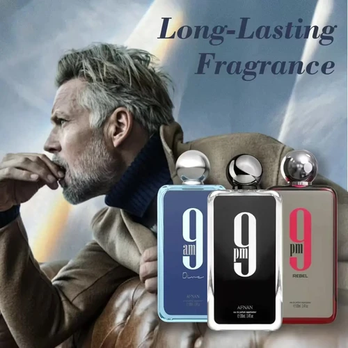 Imagen 2 del producto 3,4 Oz/100ml 9PM 9AM Original Neutro Persistente Encantador Encanto Tono de Madera Solemene Precioso Cabello Cuerpo Perfume Spray Mujer Hombre