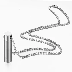 Stainless Steel Cylinder Crystal Memorial Urn Pendant Slide Screw Open Necklace Jewelry Ash Holder