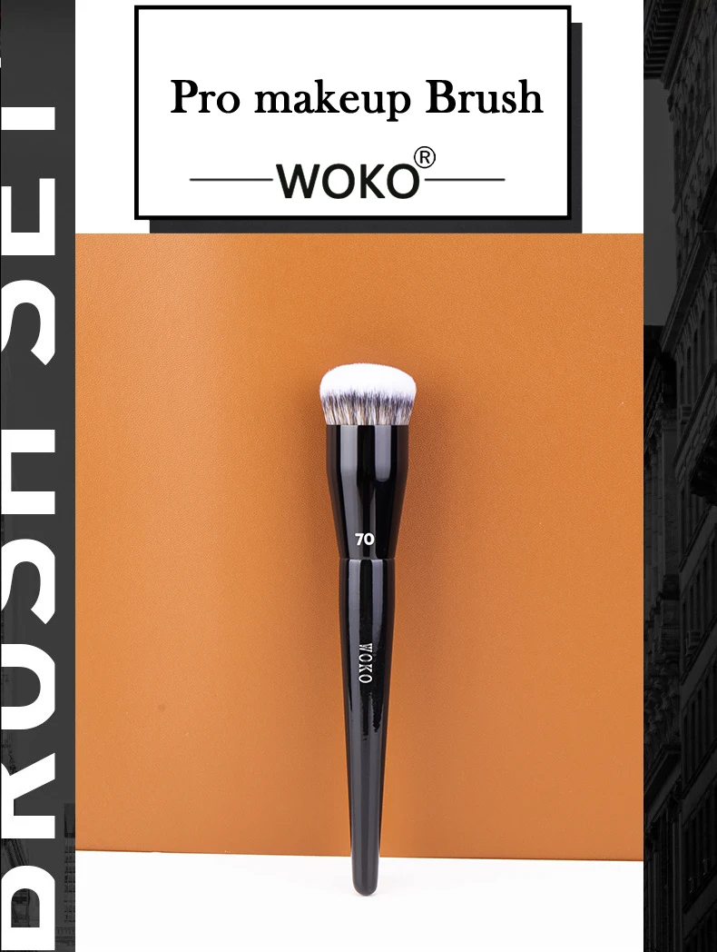 Flat Top Foundation Make-up-Pinsel, flach abgewinkelt, Kunsthaar, Gesichtskontur, Foundation, flüssige Creme, Bronzer, Polier-Make-up-Werkzeug – Detail 9
