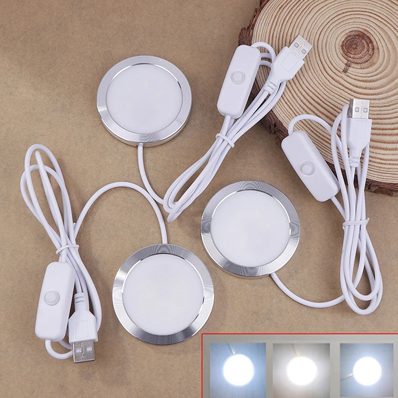 USB Switch 5V LED Under Cabinet Puck Light 3W Spotlight Display Case Counter Lighting Camper Motorhome Interior Spot Lamp