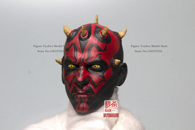 Darth Maul w skali 1/6 delikatna rzeźba głowy seria gwiezdnych wojen lidera mandaloryjskich zabawki modele rzeźbiarskich dla 12-calowych dekorów męskie ciało