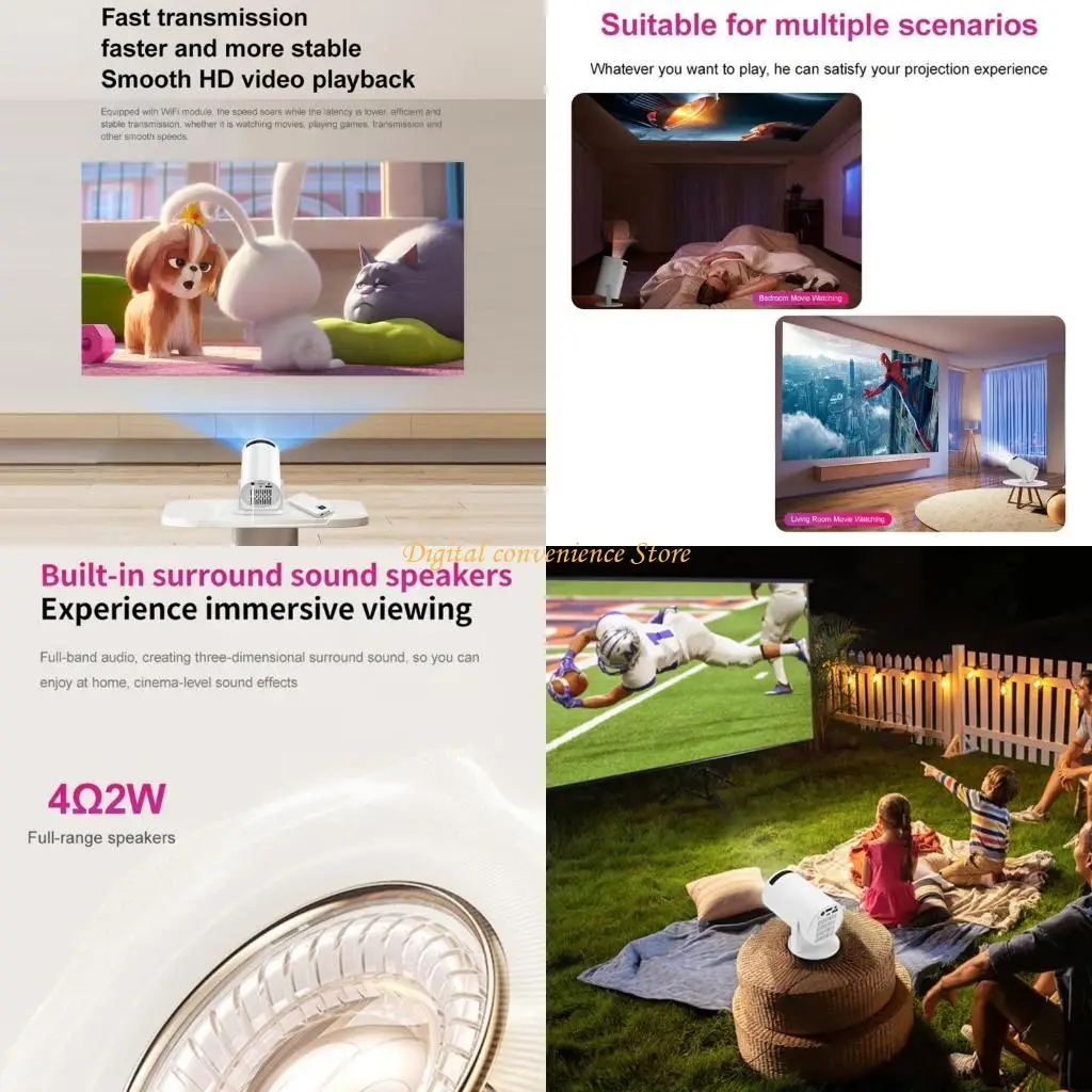 

Портативный проектор 97QA, беспроводной экран, быстрая зарядка, тип C, иммерсивная проекция слухового экрана