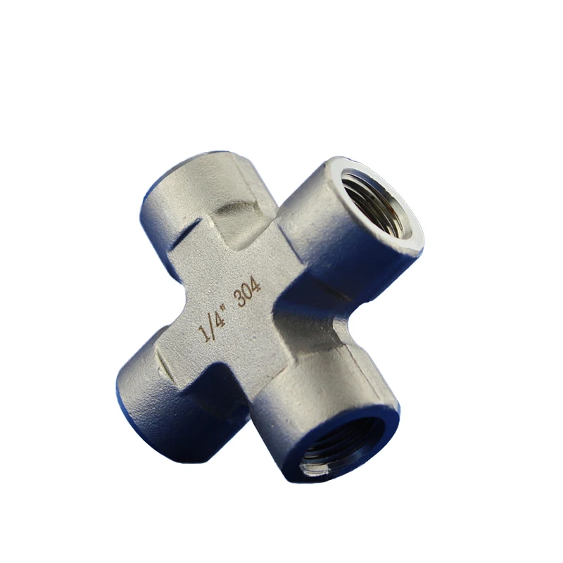 High Pressure Stainless Steel 4-way Connector Fitting 1/4