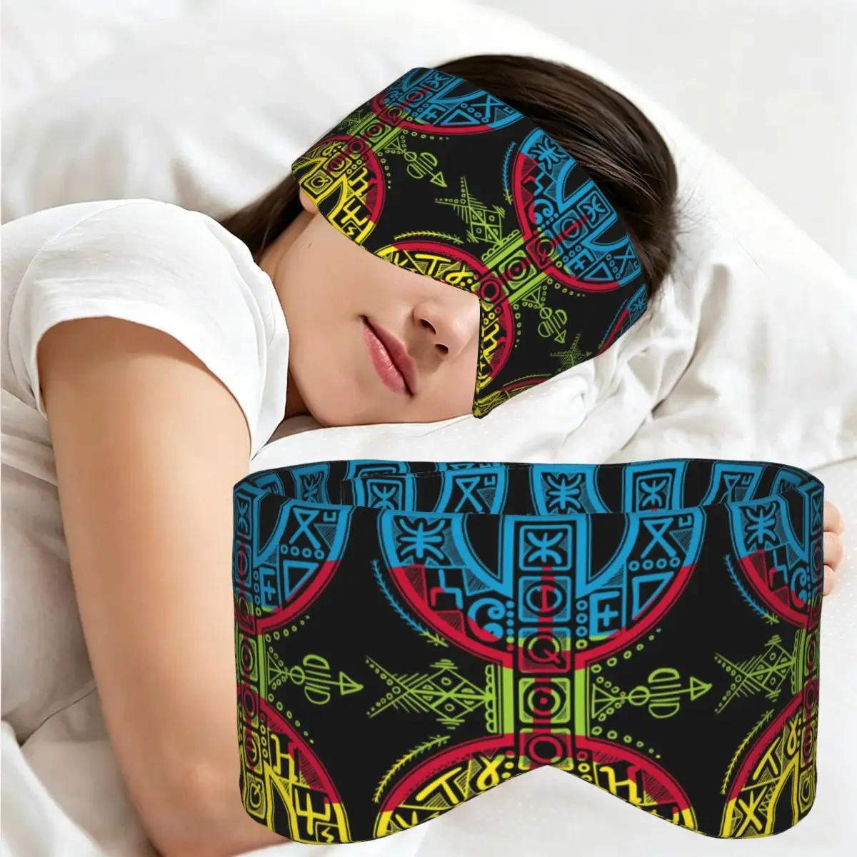 Kabyle Jewelry Amazigh Morocco sleep eye mask Light Blocking Portable Eye Cover for Girls Boys Travel Party Eyeshade eyepatch