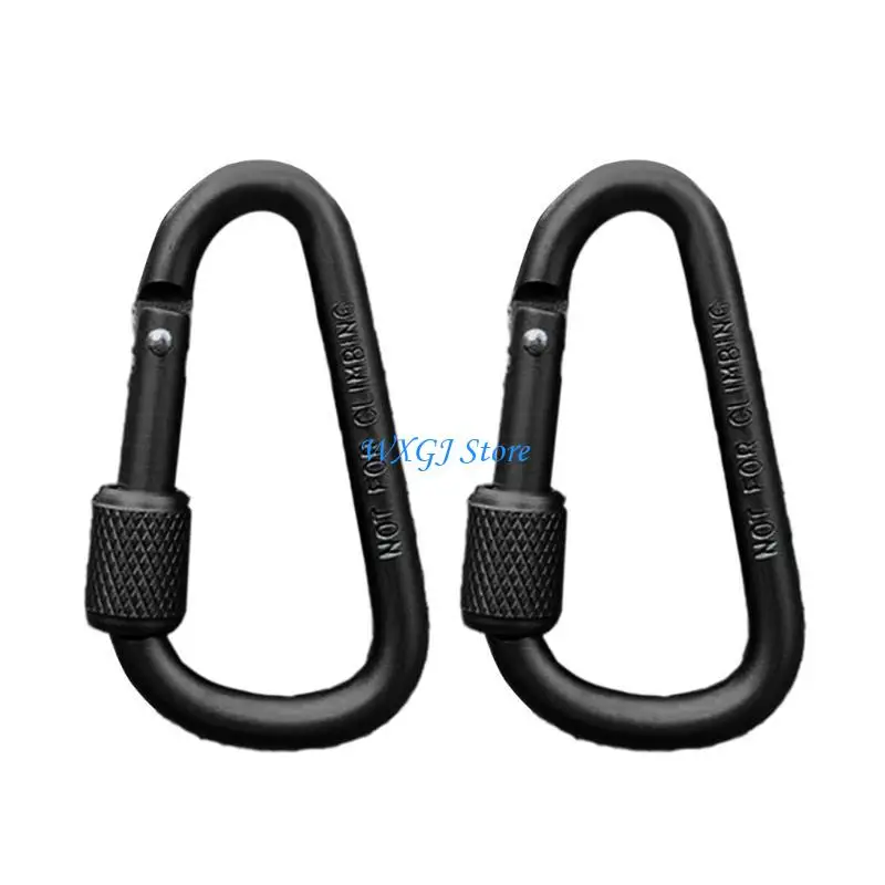 37JE D-shaped Carabiner Hook Hiking Clip with Lock Aluminum Alloy Carabiner Safety Buckle Keychains Hook Locking Carabiner
