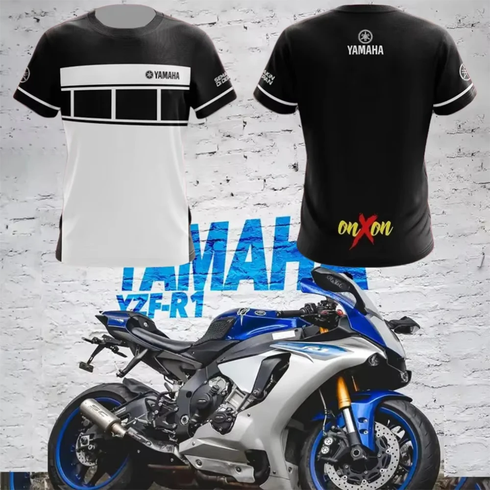 

2025 Men And Women Motorcycle Loose Riding Short Sleeved Summer Hot Selling Breathable Quick Drying Yamaha Printed Short Sleeved