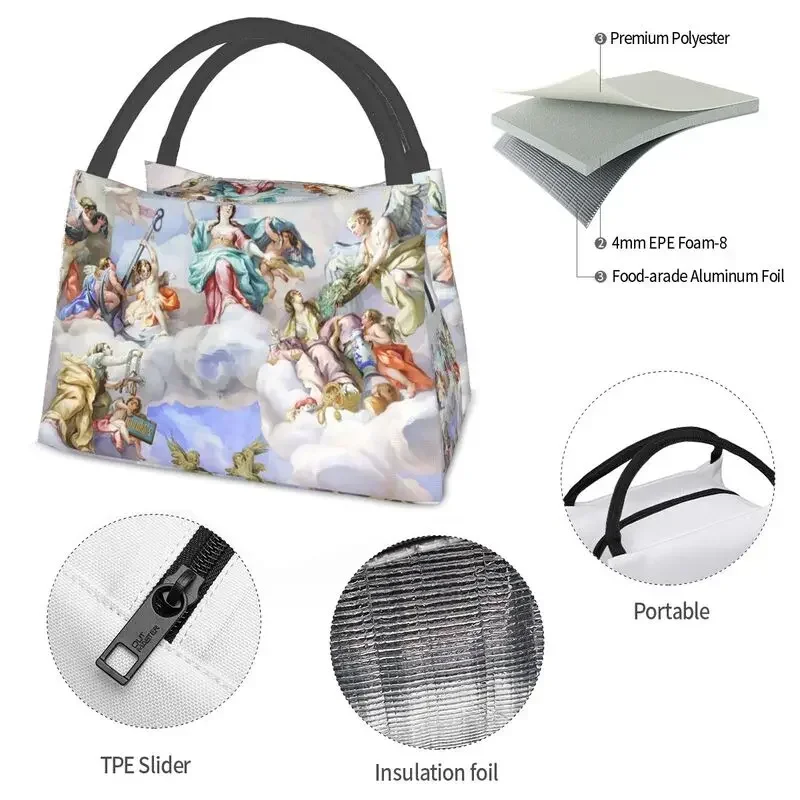 Baroque Mural In Karlskirche Thermal Insulated Lunch Bag Women St Charless Church Resuable Lunch Container Storage Meal Food Box