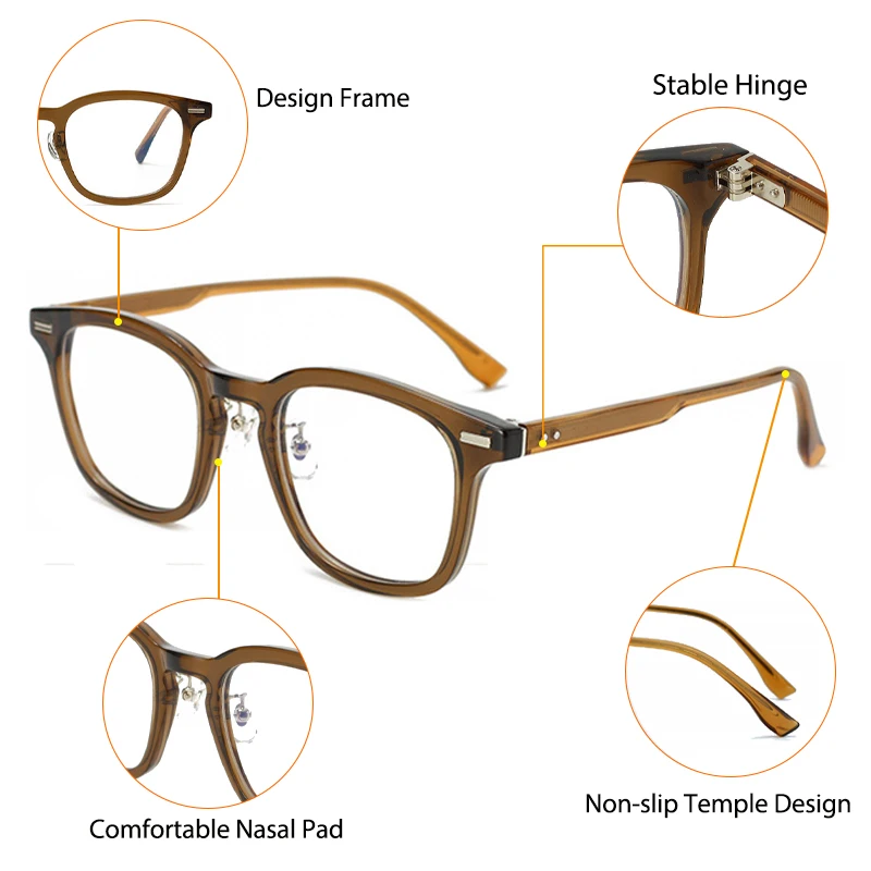 CATERSIDE Retro Square Glasses for Man Fashion Acetate Brand High-Quality Eyeglasses Women Computer Myopia Optical Frame