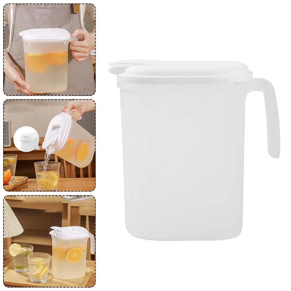 1pcs 1.8Litre Plastic Jug With Handle Lid Beverage Kettle Lid Juice Tea Cold Pitchers Carafe Jug Summer Fridge Cold Water Pot
