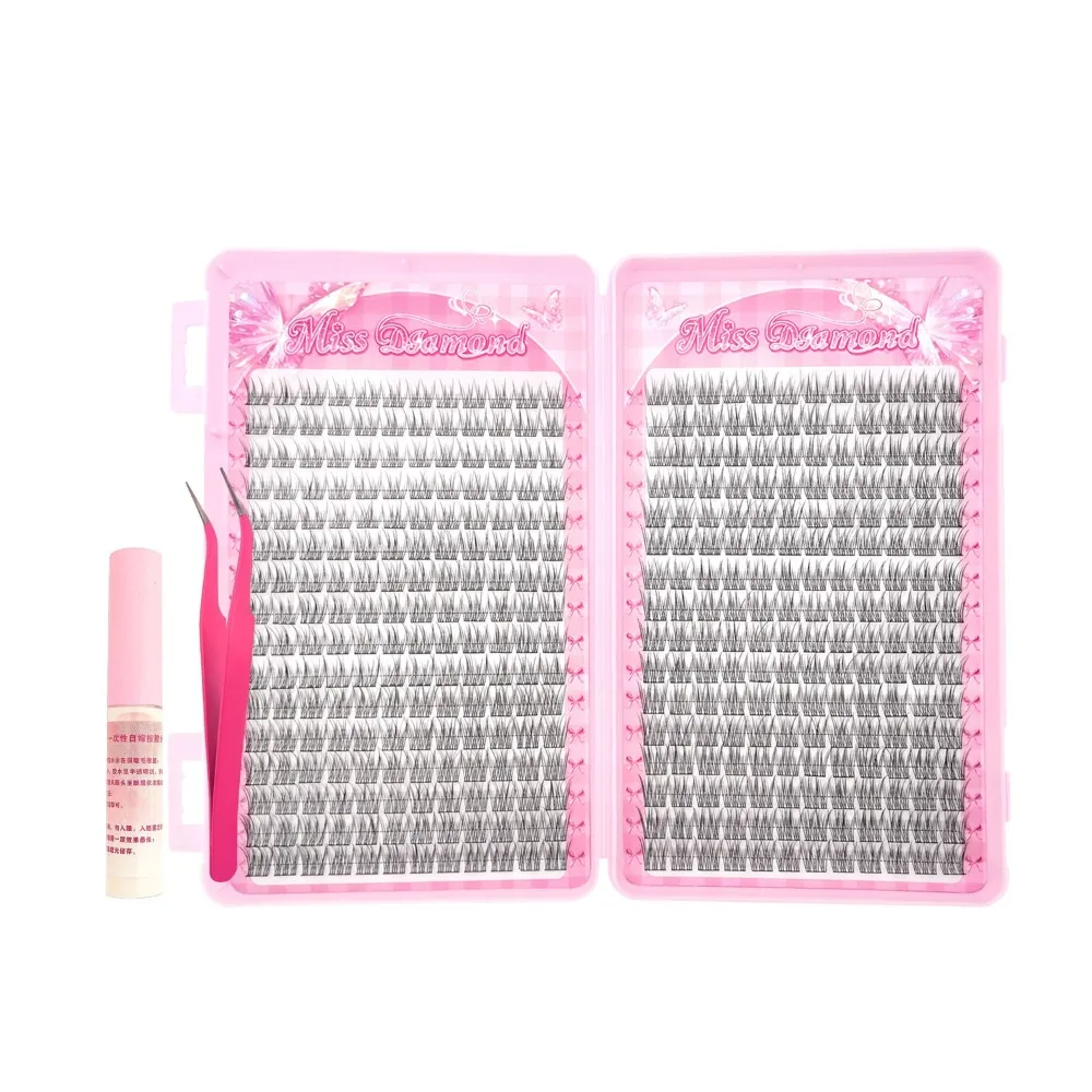 DIY-Friendly 32 Rows False Eyelashes Wispy Fluffy Cluster Eyelashes Thick Reusable Eyelash Extension Professional Makeup