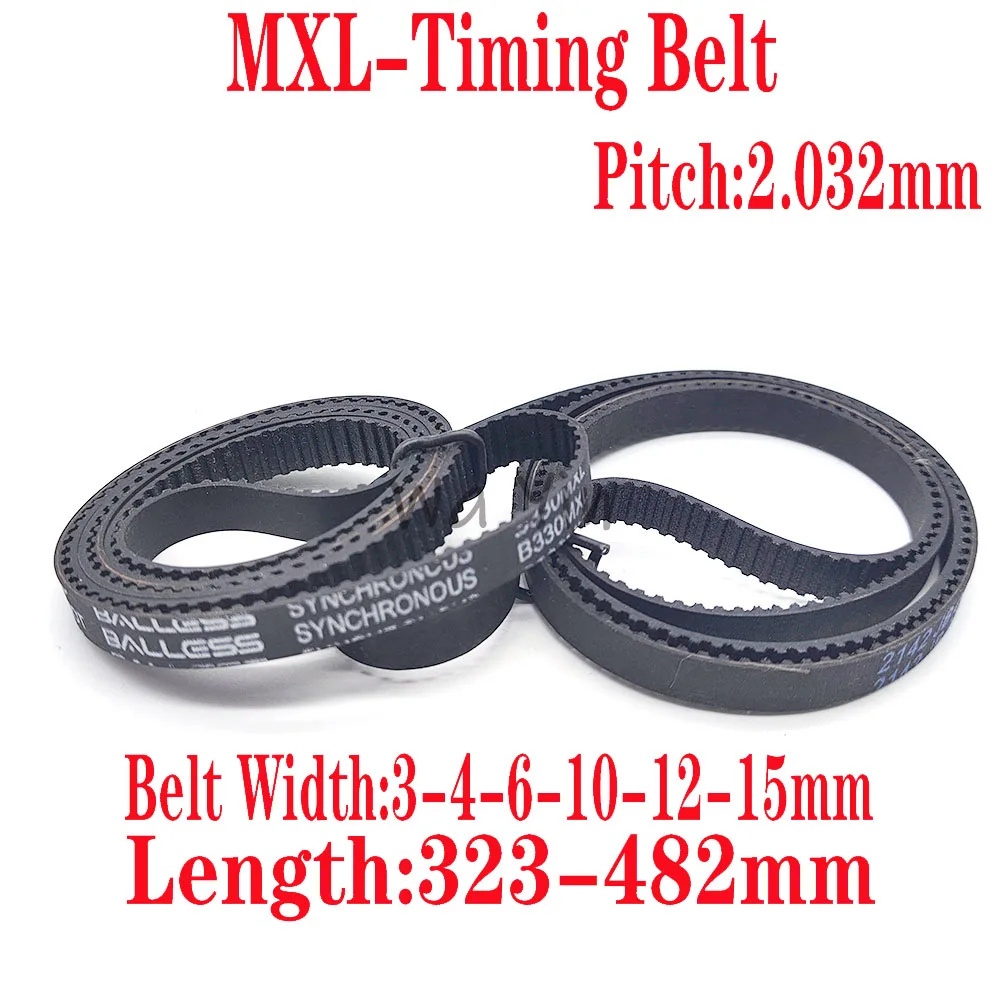 

MXL Synchronous Belt Material Rubber Synchronous Belt Pitch 2.032mm Perimeter B323-B482 Width 3-4-6-10-12-15mm