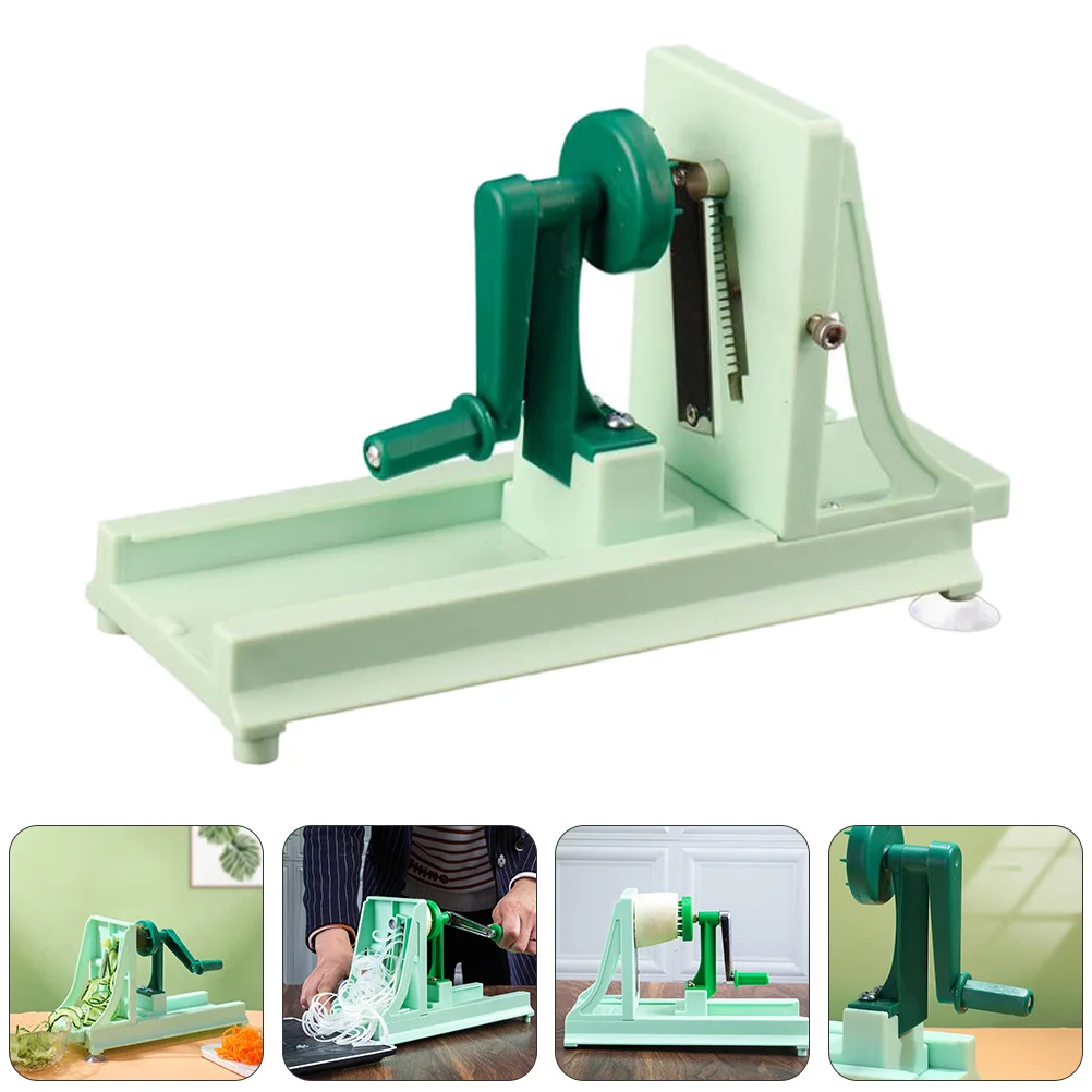 

Multifunctional Vegetable Cutter Shredder Slicer Kitchen Gadget Light Green Manual With Suction Home Use Kitchen Tool Vegetable