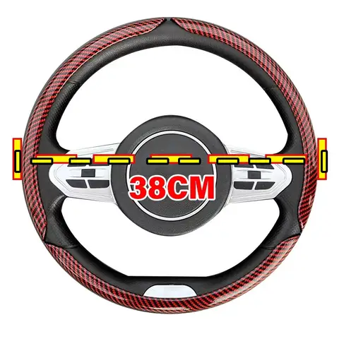 10 best sales steering wheel cover carbon fiber - №8