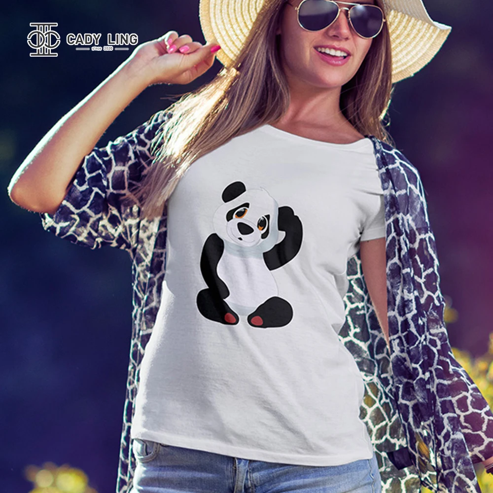 Cute T Shirts Women or men Streetwear Panda Graphic Tees Fashion Printed Women Tops Funny Vintage Casual Female Tshirt