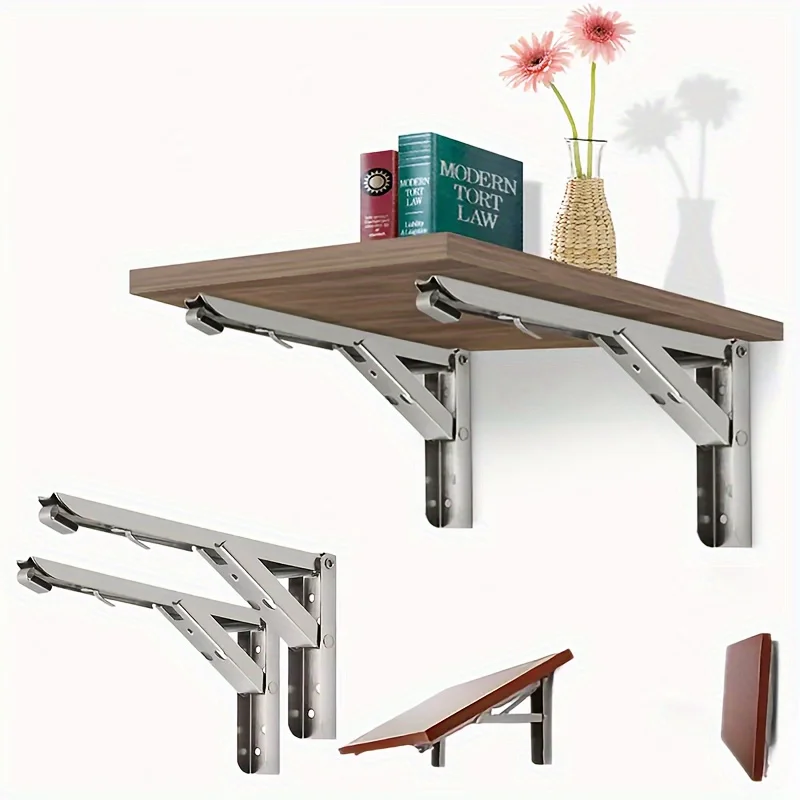 2pcs folding storage rack supports, suitable for tabletop support frames, space-saving supports