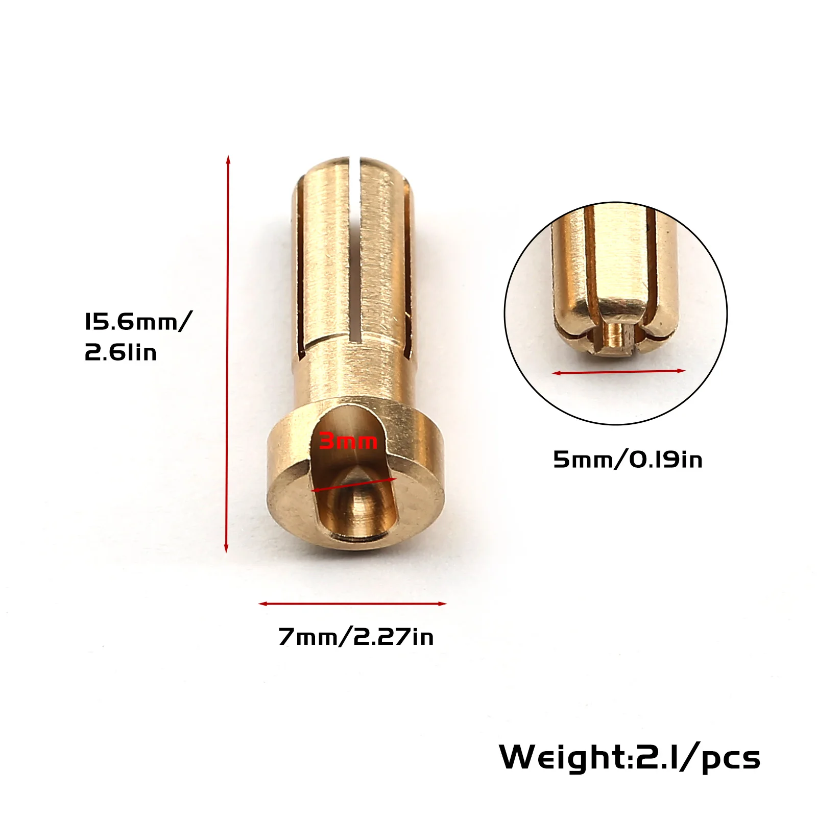 5mm Bullet Banana Plug Connector Male LowPro Bullet Plugs for RC Battery Part Gold Plated