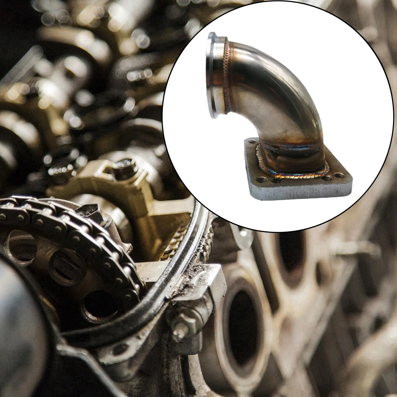 Kit de brida adaptador de codo de 90 grados con banda en V de 2,5" para vehículo práku T3 T4 Turbo