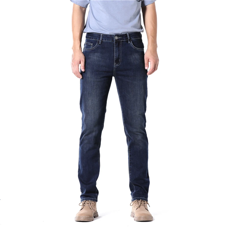 

Spring Autumn Denim Men Fashion Trousers Jeans Men's Clothing Straight Dark Blue Smart Casual Pants Jeans for Men Nice