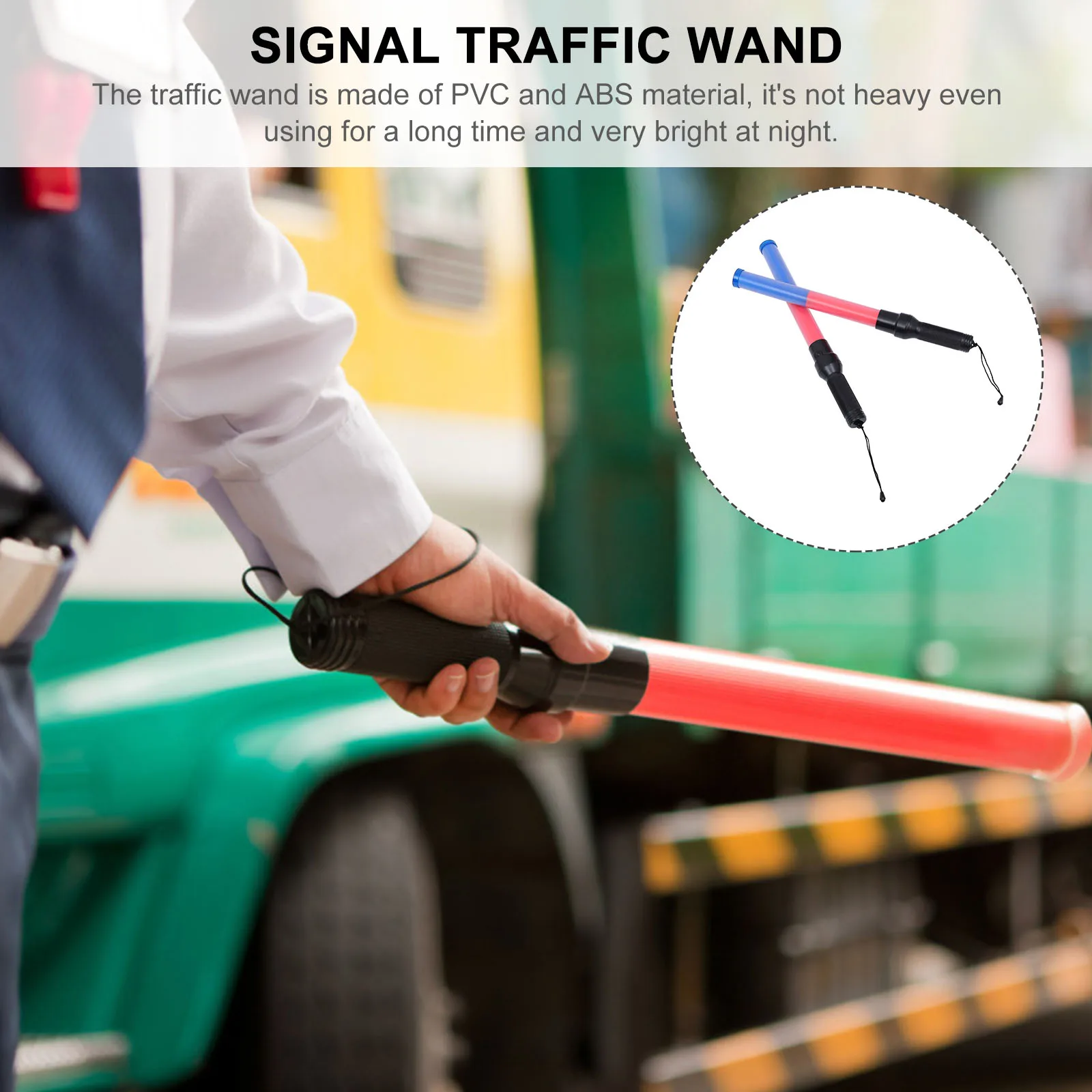 

2pcs Safety Rechargeable LED PVC Pipe Signal Traffic Wand for Emergency Alerts Construction