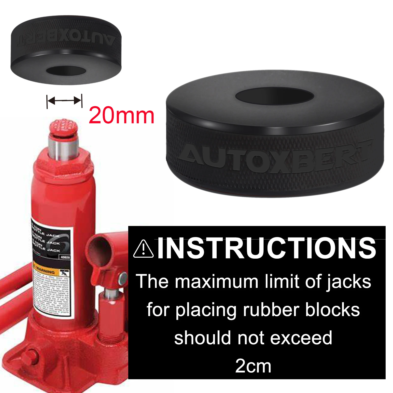 Rubberen Fles Jack Pad Antislip Adapter Ondersteuning Blok Autolift Tool Voor De Meeste 2 Ton Fles Jacks Jacking punten Reparatie 20 Mm