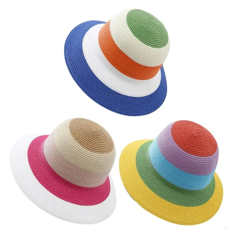 N5KB Classy for Sun Visor Hat Rainbow Stripes Bucket Fisherman Hat for Valentines