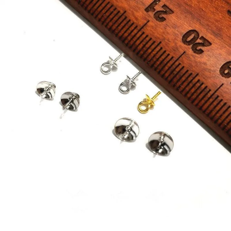 1piece 925 Sterling Silver Connector with Bead Cap Cup Peg Earrling Dangle Jewelry DIY Components Pendent