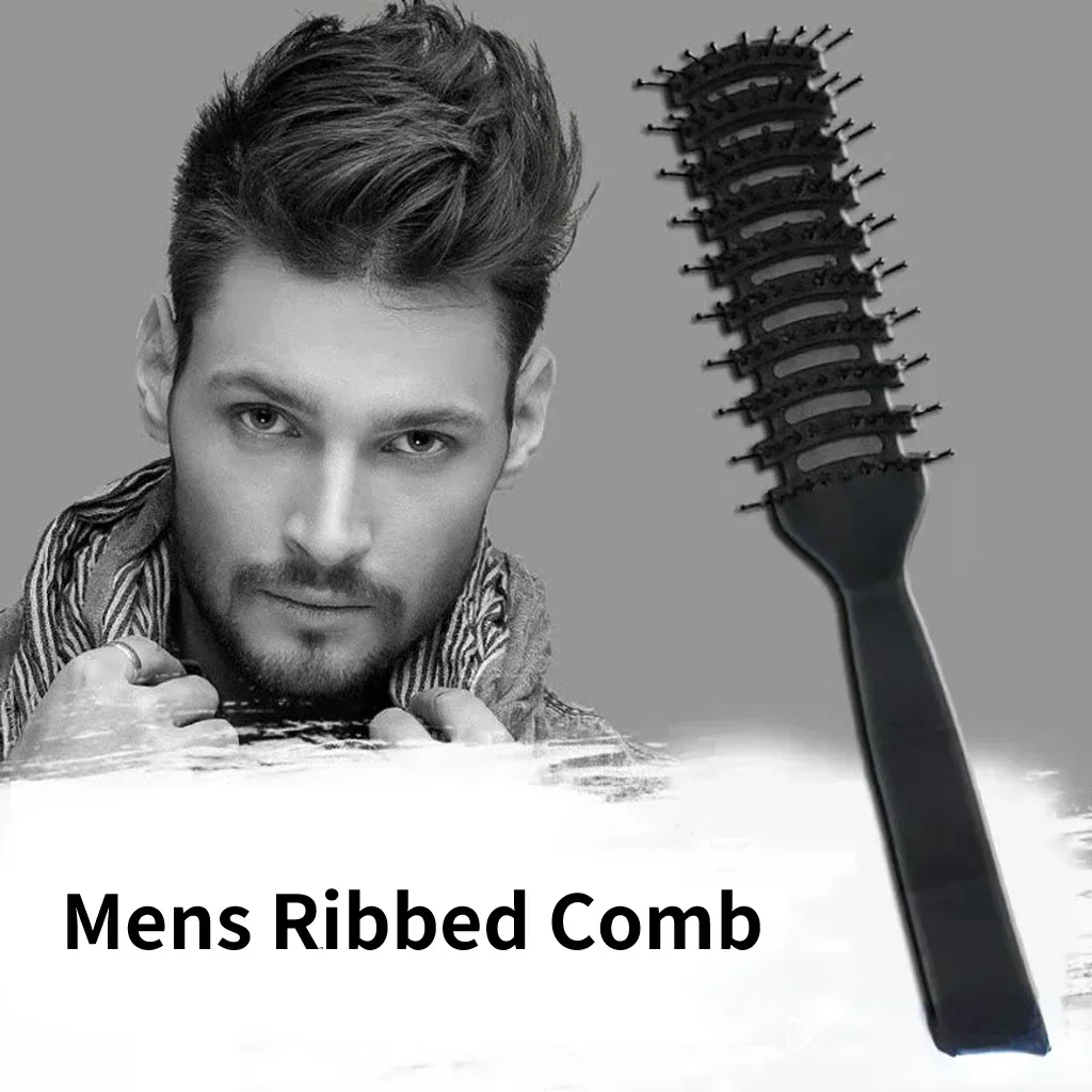 Men Ribbed Comb Fluffy Men Hairbrush Professional Salon Hairdressing Head Massage Rib Comb Scalp Barber Hair Styling Hair Comb