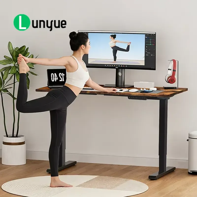 Dual Motor Electric Standing Desk Ergonomic Height Adjustable Sit Stand Computer Table Intelligent Office Furniture for Home