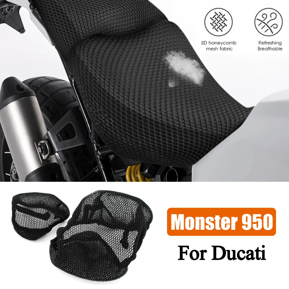 For Ducati Monster950 Motorcycle Seat Cover Monster 950 Insulation Protect Cushion Nylon Mesh Fabric Saddle Non-slip Accessories