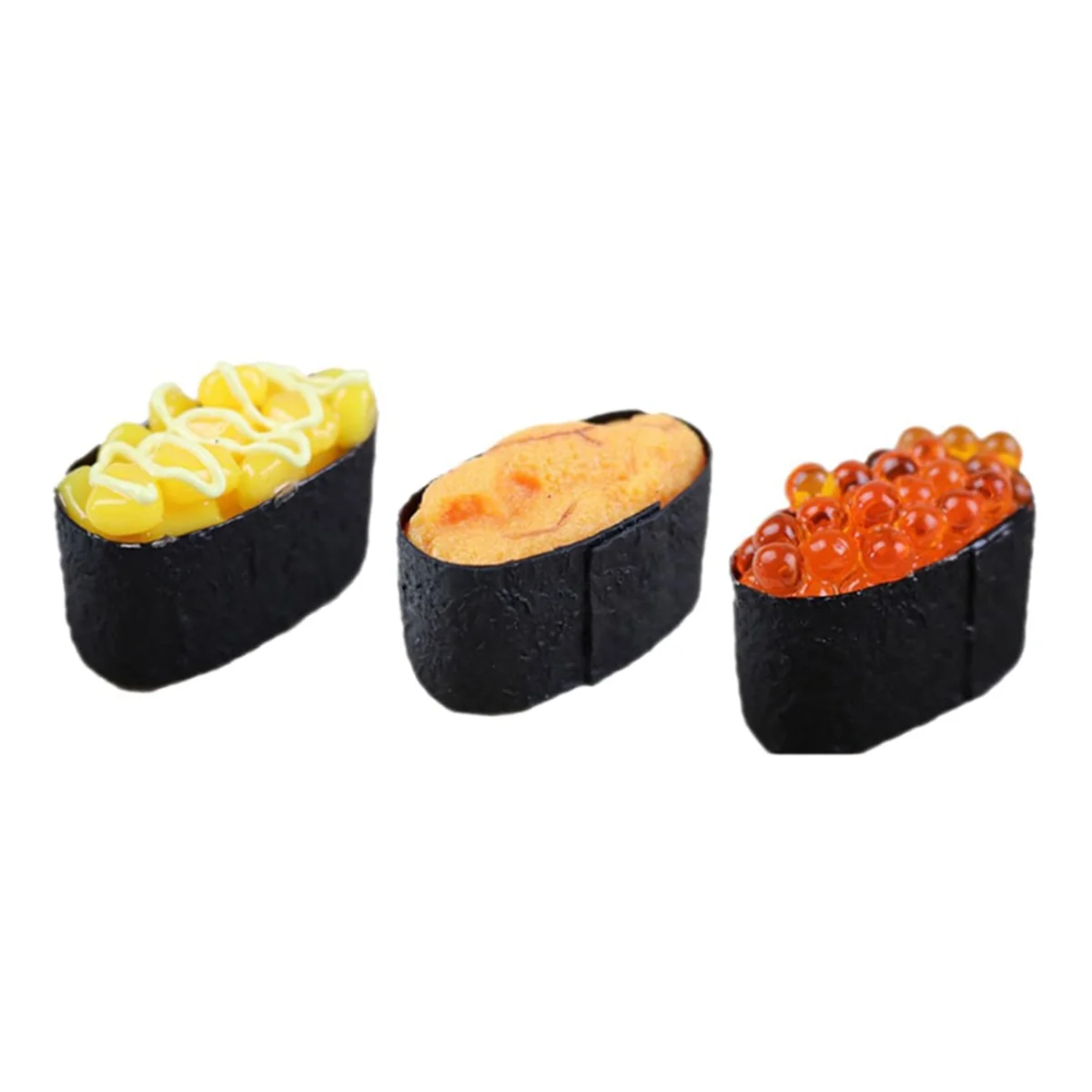 3Pcs Simulation Sushi Fake Onigiri Decoration Miniture Decoration Food Sample Plastic Realistic Food Model