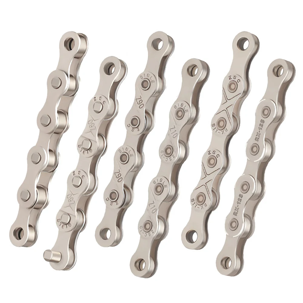 Velocidade-Titanium Plated Cadeia de Bicicleta, 6, 7, 8, 9, 10, 11, 12 Velocidade, Ouro TI, Prata, Mountain Road Bike, MTB Correntes Parte, 116 Links