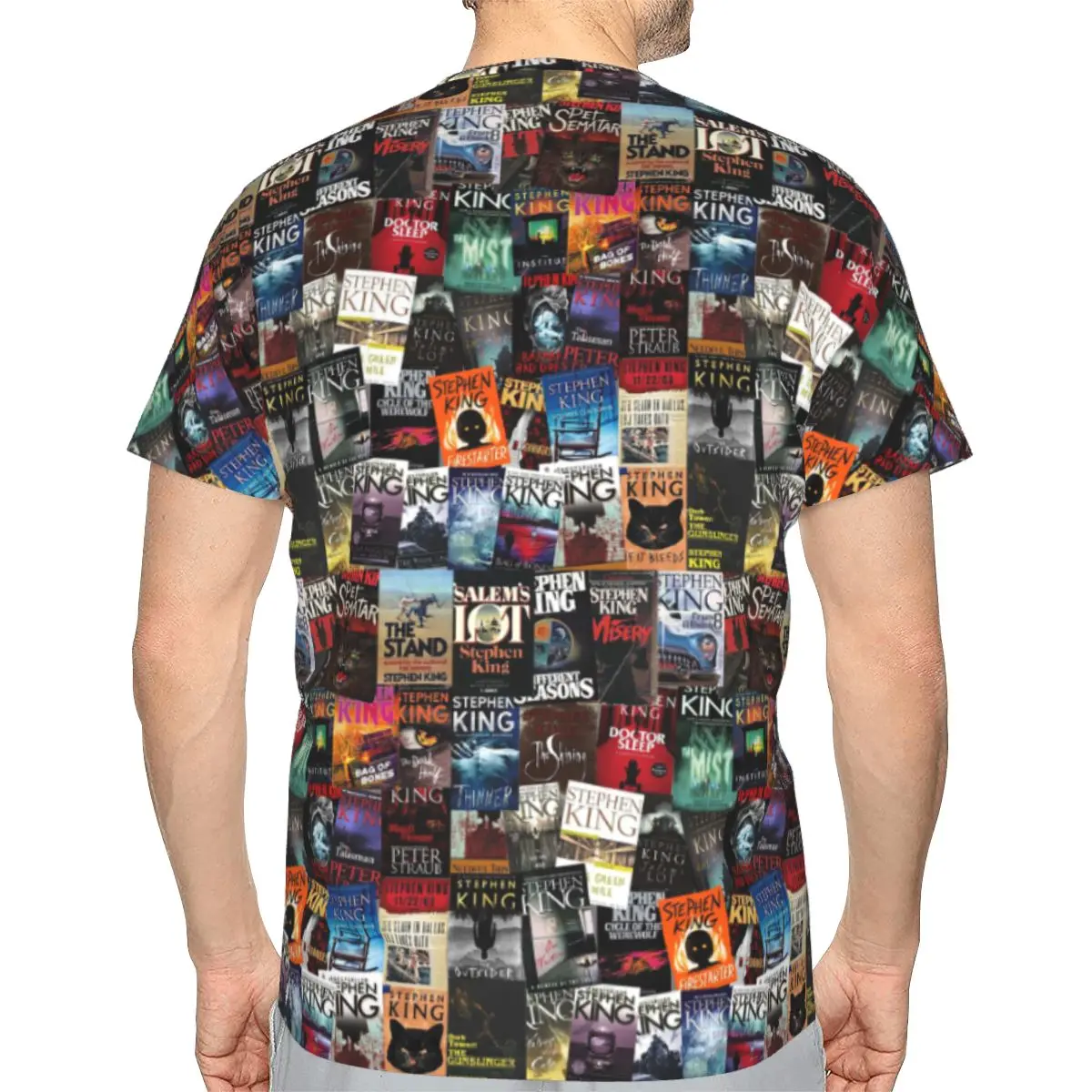 Stephen King Book Covers, Horror Bookworm 100% Cotton T-Shirt Men'sFashion T Shirts Men O-Neck Short Sleeve