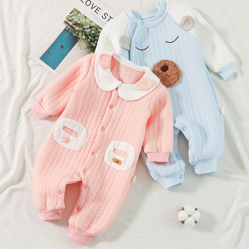 Autumn Newborn Baby Boy Girl Romper 100% Cotton Thicken Toddler Climbing Jumpsuit One Piece Outfit Children Clothes Infant A1259